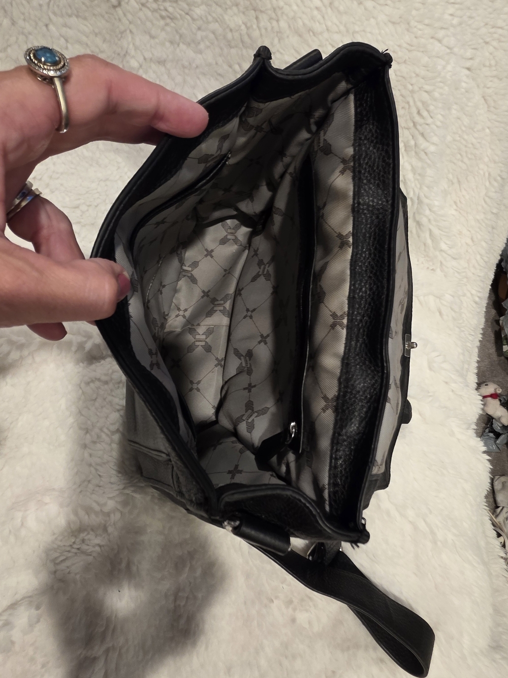 Aimee Kestenberg Black 100% Leather Backpack Pebbled Leather - Picture 6 of 13